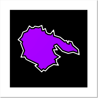 Hornby Island in a Sharp Purple Colour - Violet Silhouette - Hornby Island Posters and Art